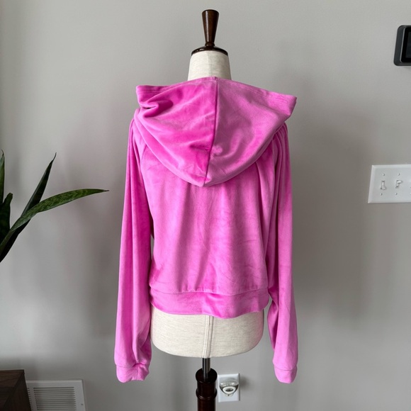 Victoria's Secret Velour Tracksuit Zip Hoodie & Jogger Set Hot Pink Sz Medium - Picture 4 of 15